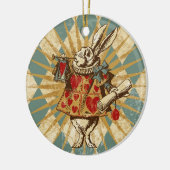 Alice White Rabbit Keramisch Ornament (Links)