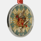 Alice White Rabbit Metalen Ornament (Rechts)