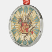 Alice White Rabbit Metalen Ornament (Links)