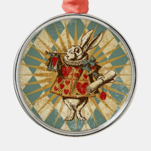  Alice White Rabbit Metalen Ornament