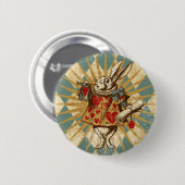  Alice White Rabbit Ronde Button 5,7 Cm (Voorkant /achterkant)