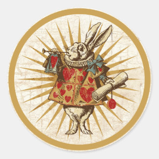  Alice White Rabbit Ronde Sticker