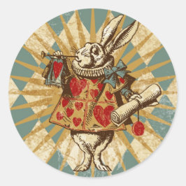  Alice White Rabbit Ronde Sticker