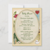 Alice & White Rabbit Wonderland Baby shower Kaart (Achterkant)