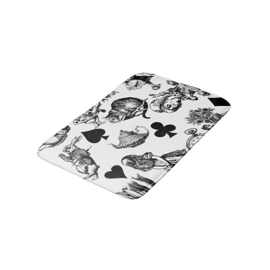 Alice White Rabbit Wonderland Cheshire Cat Badmat (Gekanteld)