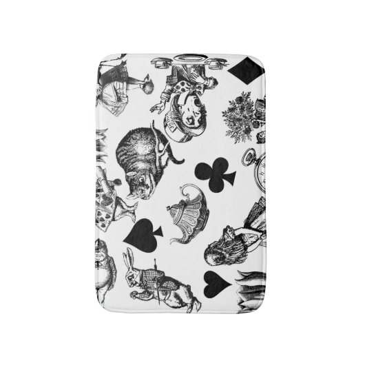Alice White Rabbit Wonderland Cheshire Cat Badmat (Voorkant Verticaal)