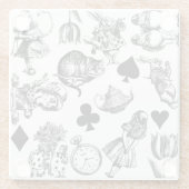 Alice White Rabbit Wonderland Cheshire Cat Glazen Onderzetter (Achterkant)