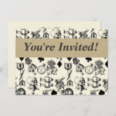 Alice White Rabbit Wonderland Cheshire Cat Kaart (Voorkant / Achterkant)