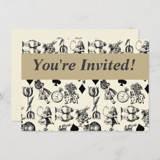 Alice White Rabbit Wonderland Cheshire Cat Kaart (Voorkant / Achterkant)