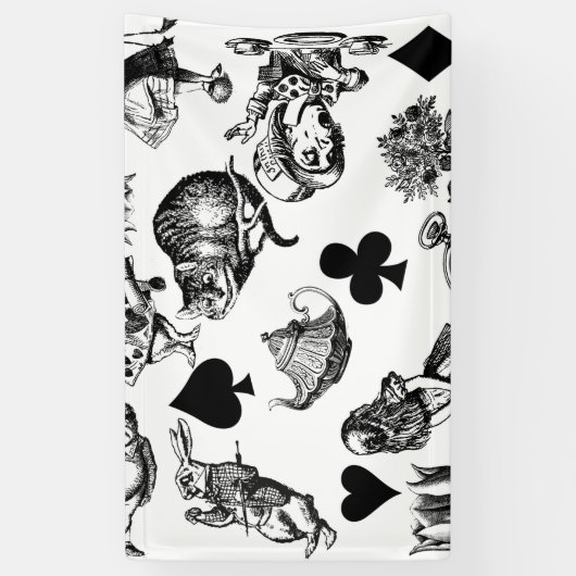 Alice White Rabbit Wonderland Cheshire Cat Spandoek (Verticaal)