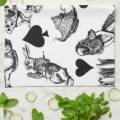 Alice White Rabbit Wonderland Cheshire Cat Theedoek (Gevouwen)