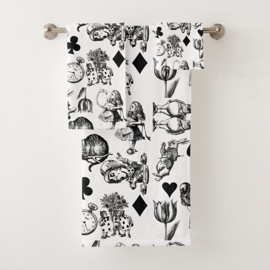 Alice White Rabbit Wonderland Classic Bad Handdoek (Insitu)