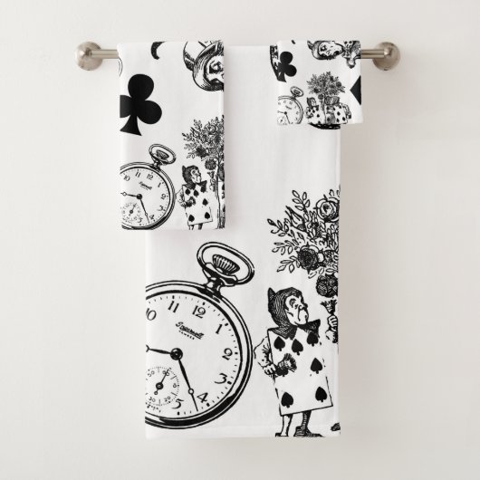 Alice White Rabbit Wonderland Classic Bad Handdoek (Insitu)