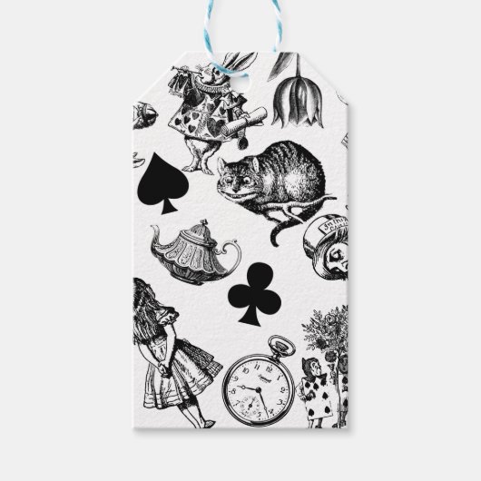 Alice White Rabbit Wonderland Classic Cadeaulabel (Voorkant)