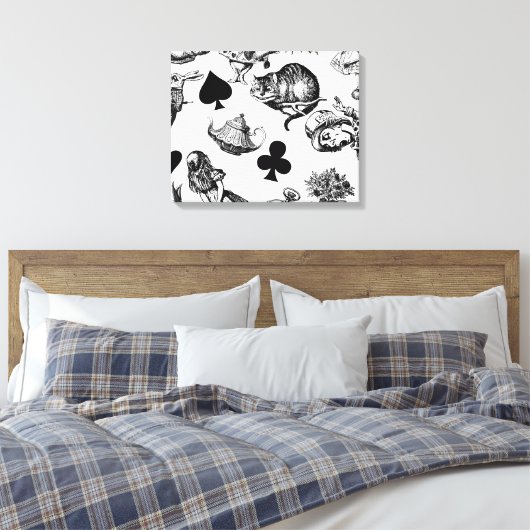 Alice White Rabbit Wonderland Classic Canvas Afdruk (Insitu (Slaapkamer))