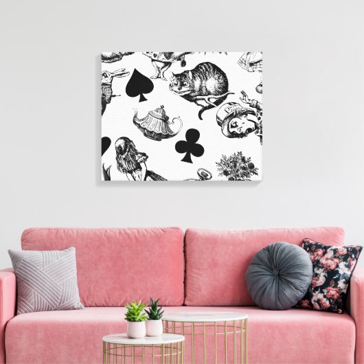 Alice White Rabbit Wonderland Classic Canvas Afdruk (Insitu (Woonkamer))