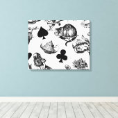 Alice White Rabbit Wonderland Classic Canvas Afdruk (Insitu (Houten vloer))