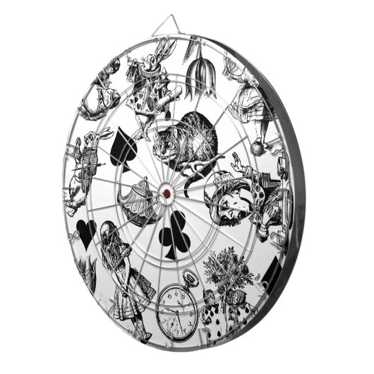 Alice White Rabbit Wonderland Classic Dartbord (Voorkant Rechts)