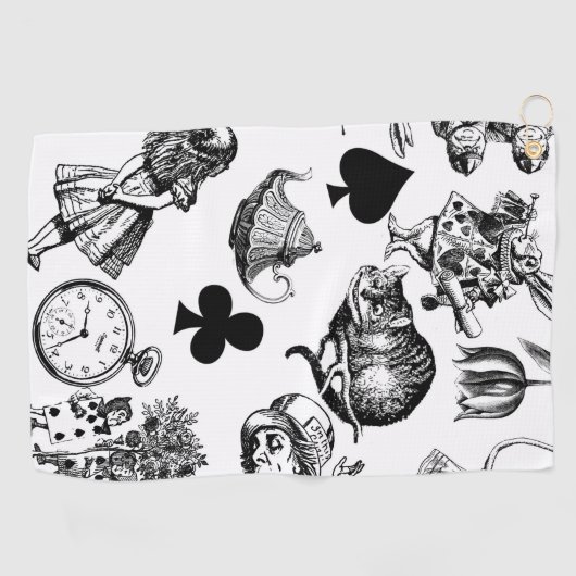 Alice White Rabbit Wonderland Classic Golfhanddoek (Horizontaal)