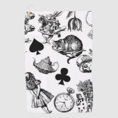 Alice White Rabbit Wonderland Classic Golfhanddoek (Voorkant)