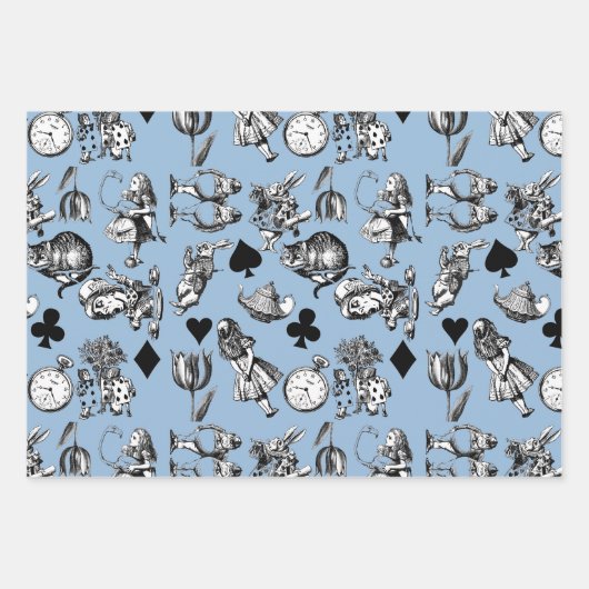 Alice White Rabbit Wonderland Classic Inpakpapier Vel (Voorkant 3)