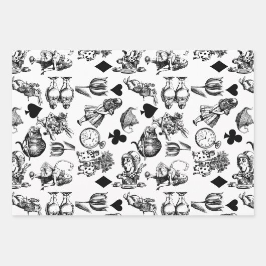 Alice White Rabbit Wonderland Classic Inpakpapier Vel (Voorkant)