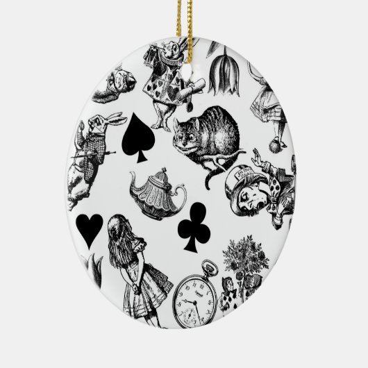 Alice White Rabbit Wonderland Classic Keramisch Ornament (Rechts)