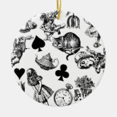 Alice White Rabbit Wonderland Classic Keramisch Ornament (Voorkant)