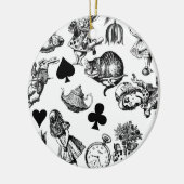 Alice White Rabbit Wonderland Classic Keramisch Ornament (Links)