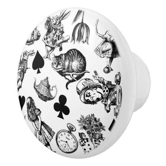 Alice White Rabbit Wonderland Classic Keramische Knop (Rechts)