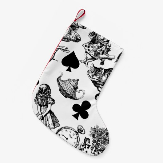 Alice White Rabbit Wonderland Classic Kleine Kerstsok (Voorkant (Hangend))