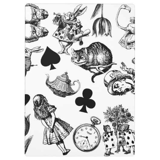 Alice White Rabbit Wonderland Classic Klembord (Achterkant)