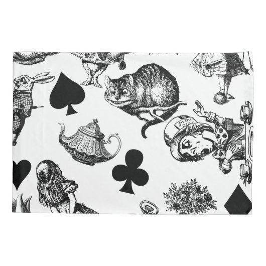 Alice White Rabbit Wonderland Classic Kussensloop (Achterkant)