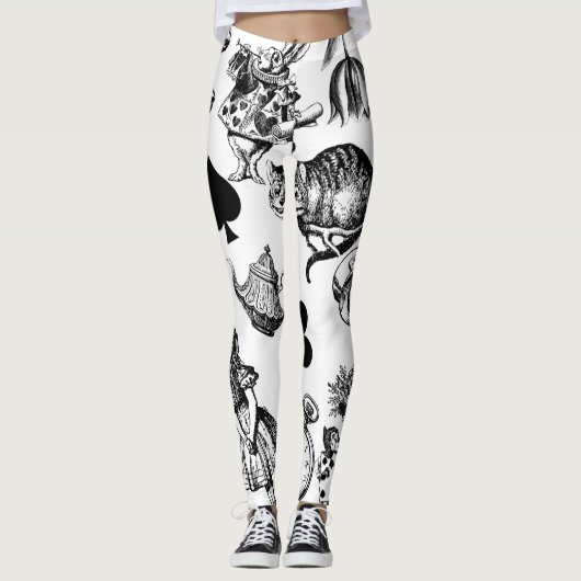 Alice White Rabbit Wonderland Classic Leggings (Voorkant)
