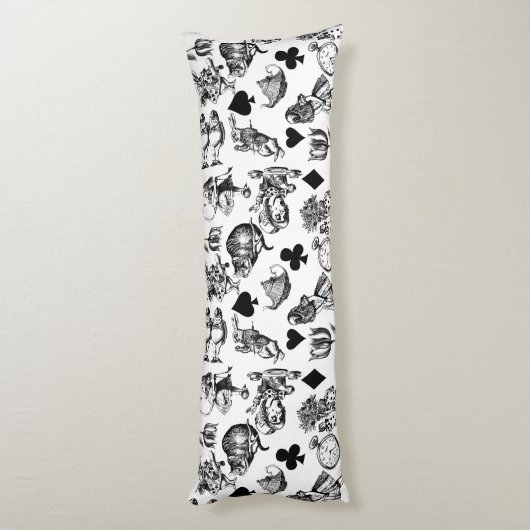 Alice White Rabbit Wonderland Classic Lichaamskussen (Achterkant (Verticaal))