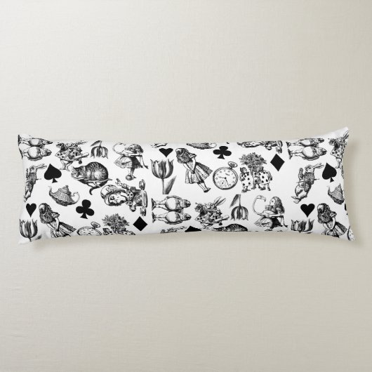 Alice White Rabbit Wonderland Classic Lichaamskussen (Achterkant)