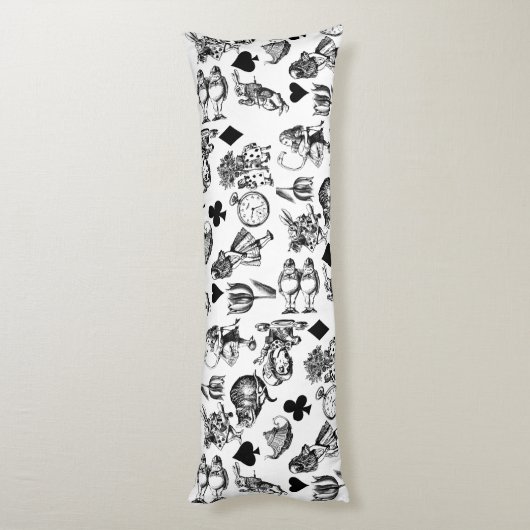 Alice White Rabbit Wonderland Classic Lichaamskussen (Achterkant (Verticaal))