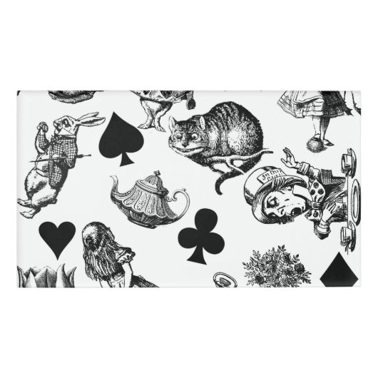 Alice White Rabbit Wonderland Classic Naambadge (Voorkant)