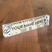 Alice White Rabbit Wonderland Classic Naambordje (Zijkant)