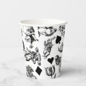 Alice White Rabbit Wonderland Classic Papieren Bekers (Achterkant)