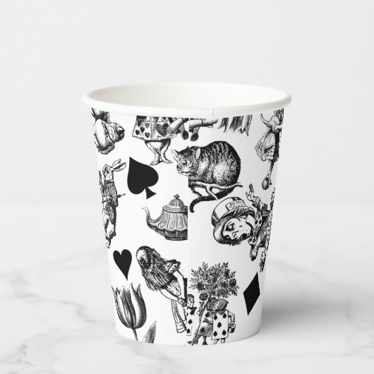 Alice White Rabbit Wonderland Classic Papieren Bekers (Rechts)
