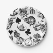 Alice White Rabbit Wonderland Classic Papieren Bordje (Voorkant)