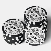Alice White Rabbit Wonderland Classic Poker Chips (Opstapeling)