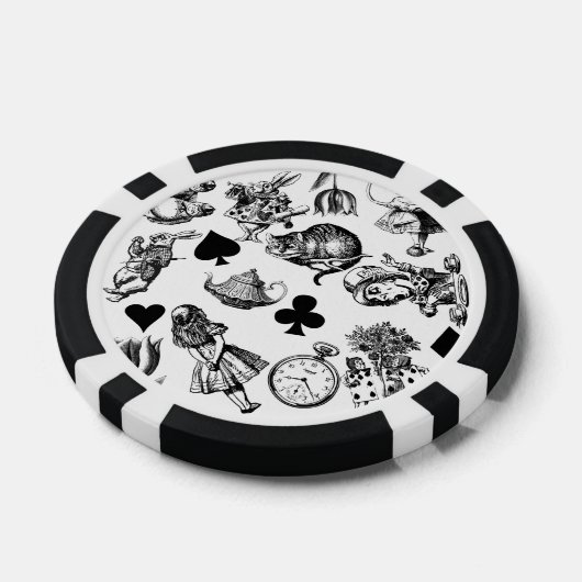 Alice White Rabbit Wonderland Classic Poker Chips (Enkel)