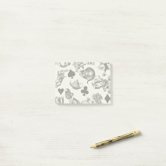 Alice White Rabbit Wonderland Classic Post-it® Notes (Op bureau)