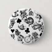 Alice White Rabbit Wonderland Classic Ronde Button 5,7 Cm (Voorkant)