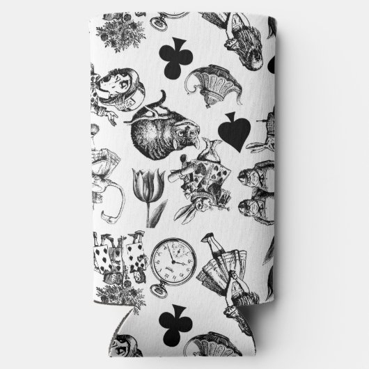 Alice White Rabbit Wonderland Classic Seltzer Blikjeskoeler (Achterkant)