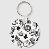 Alice White Rabbit Wonderland Classic Sleutelhanger (Voorkant)