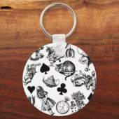 Alice White Rabbit Wonderland Classic Sleutelhanger (Voorkant)