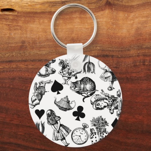 Alice White Rabbit Wonderland Classic Sleutelhanger (Voorkant)